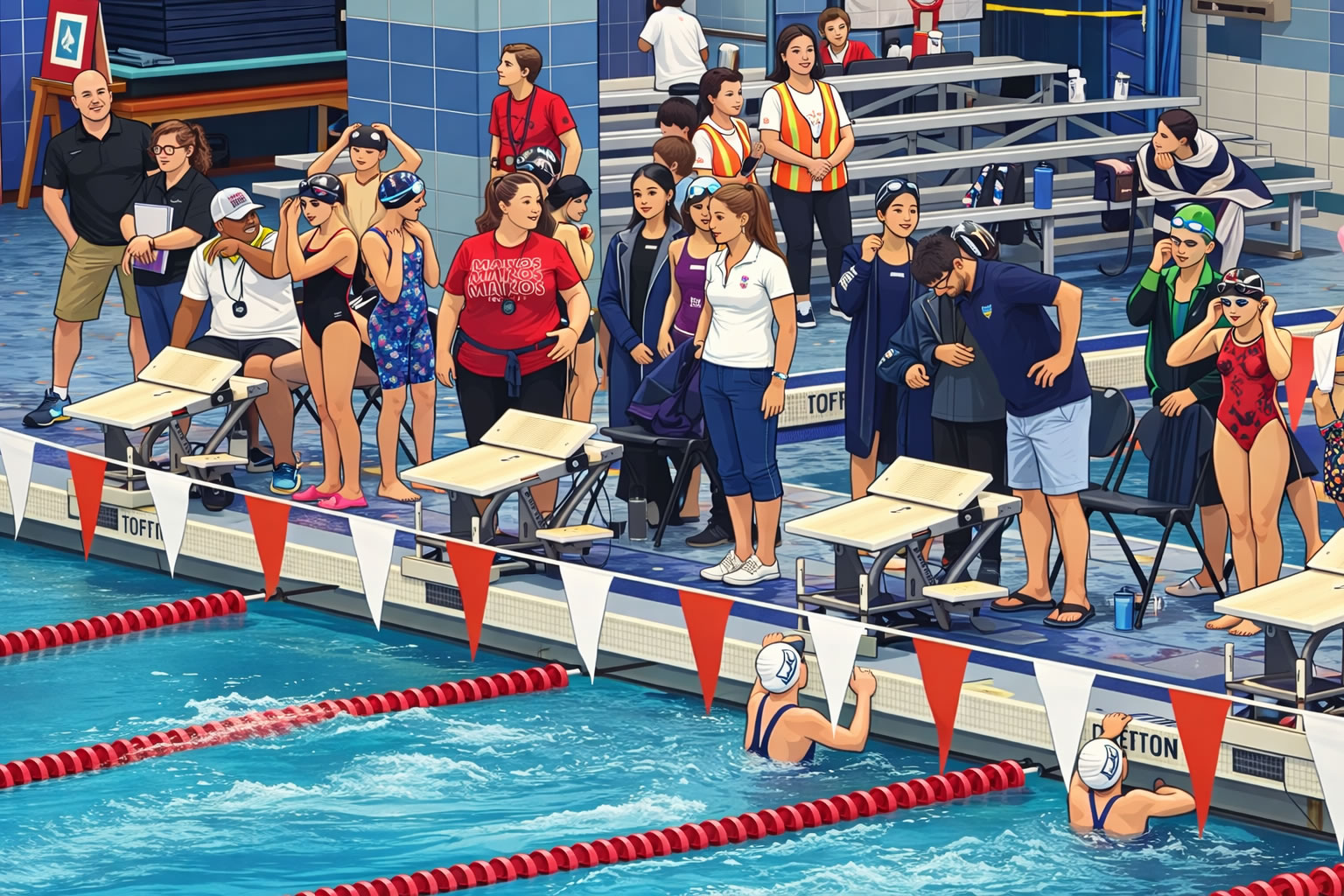 游泳裁判和他们的装备